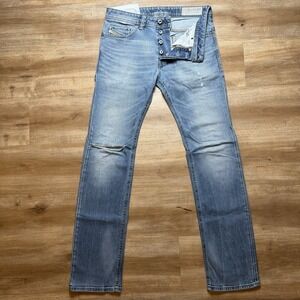 Diesel Safado Jeans Men 29x32 Blue Slim Straight Stretch Distressed Medium Wash